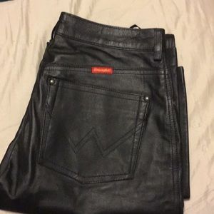 Vintage genuine leather wrangler straight legs